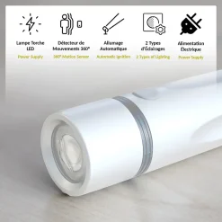 Lampe Torche Veilleuse - Détecteur de Mouvements - Rechargeable-Fishtec Discount