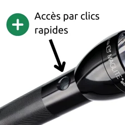 Lampe torche LED ML300L - IPX4 - 2 piles type D - 487 lumens - 23.1cm - Noir -^Maglite Best