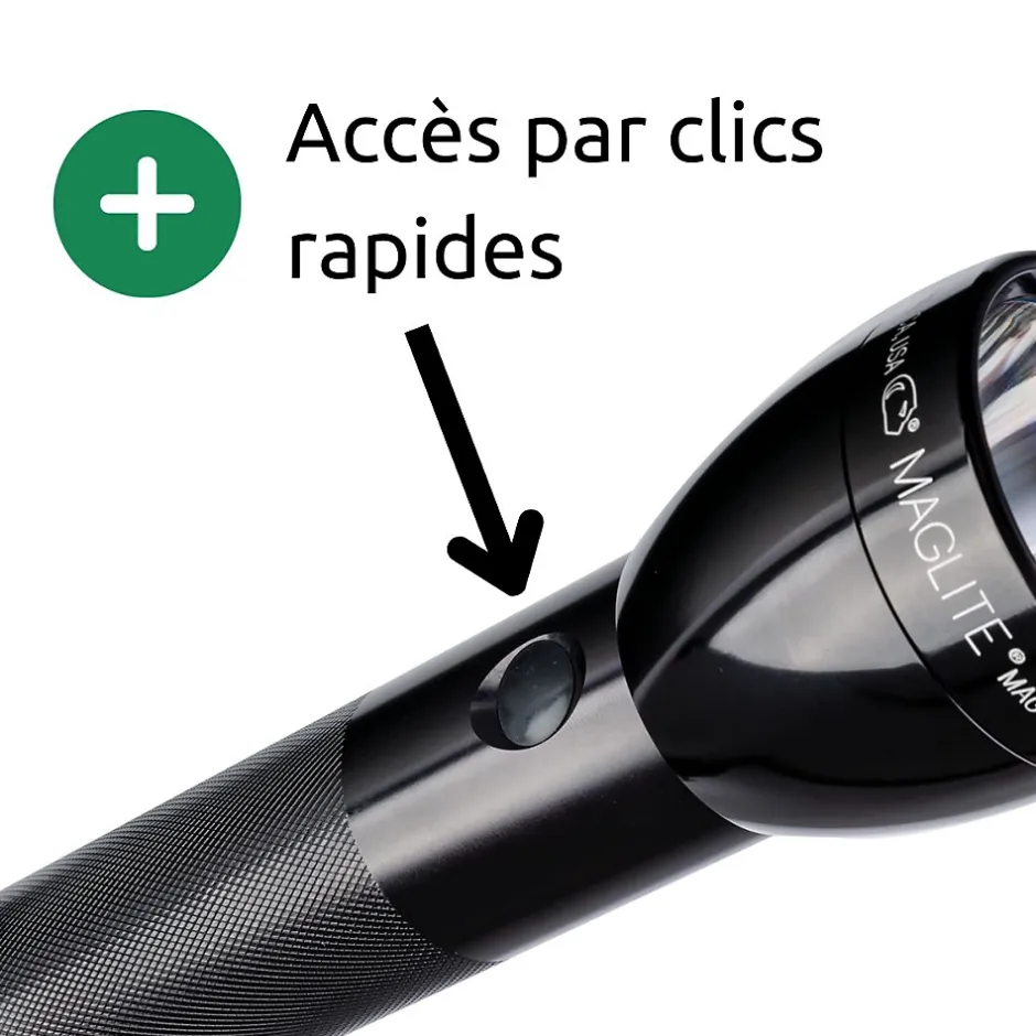 Lampe torche LED ML300L - IPX4 - 2 piles type D - 487 lumens - 23.1cm - Noir -^Maglite Best