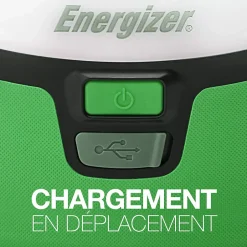 Lanterne de camping LED 1200 lumens Camping Vision autonomie 5h fonctionne par recharge USB-Energizer Outlet