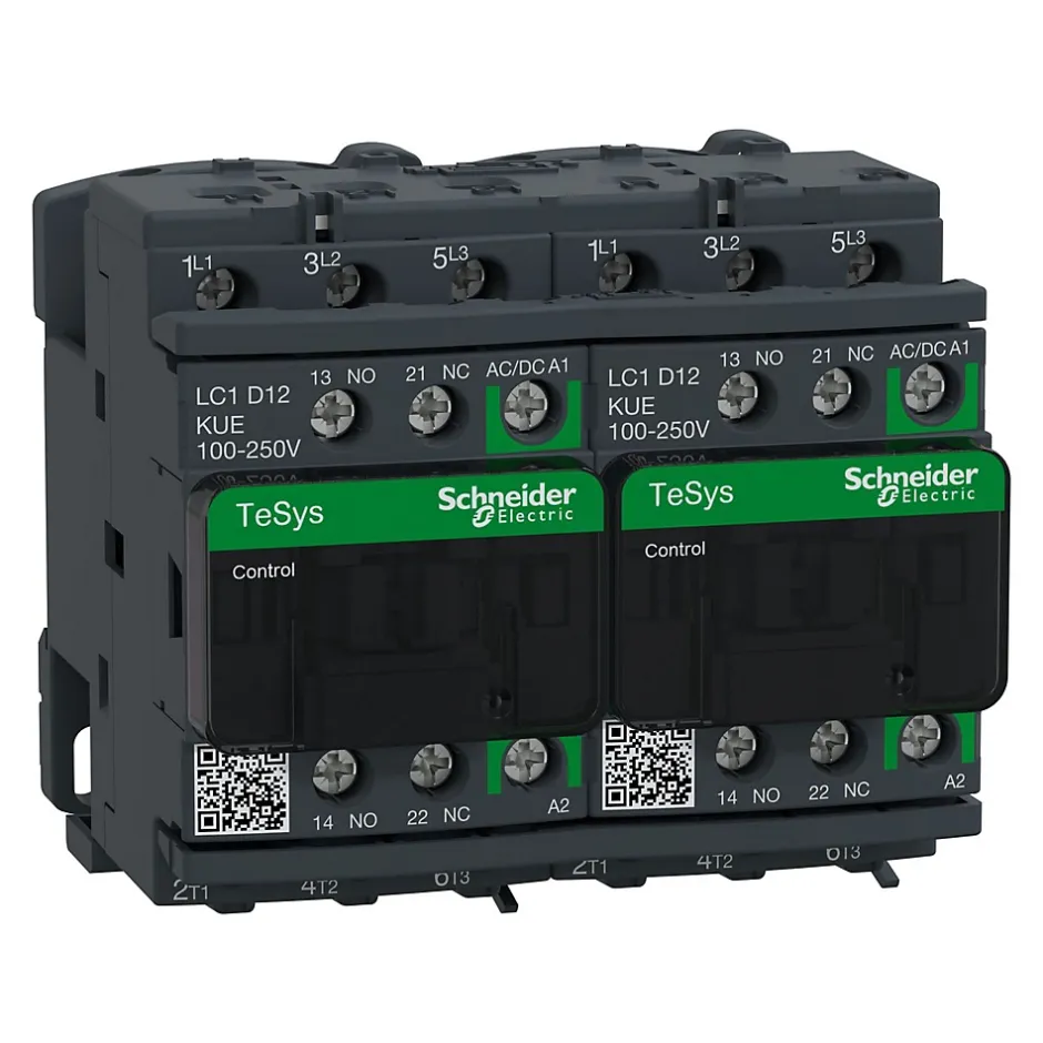 Lc2d12kue Schneider - Contacteur Inverseur Tripolaire - 3no - 12a - Bobine 100-250vca - Vis^Schneider Electric Outlet