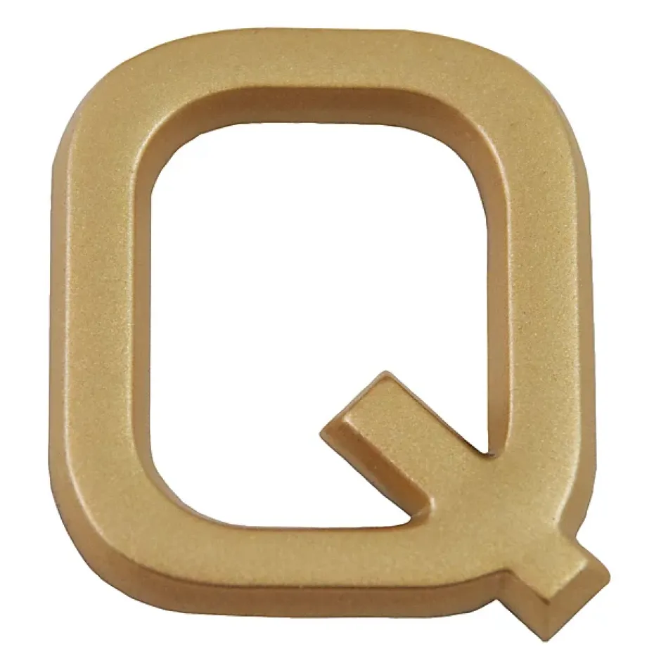 Lettre de maison - marquage Q - en PVC - couleur or - autocollant - hauteur 3,7 cm - LD37Q-Chapuis Sale