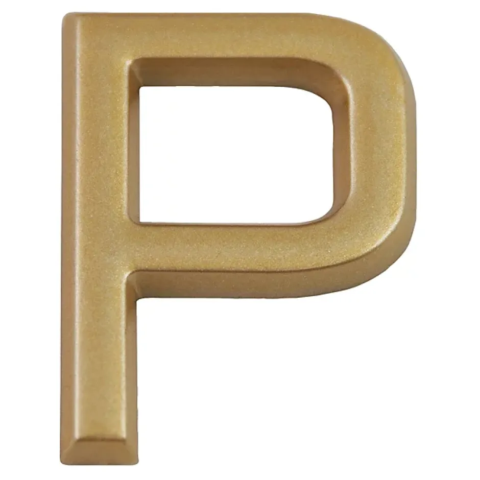 Lettre de maison - marquage P - en PVC - couleur or - autocollant - hauteur 3,7 cm - LD37P-Chapuis