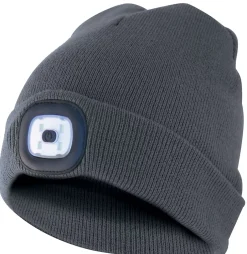 LIGHTHOUSE : Bonnet avec frontale LED rechargeable. Gris foncé^Velamp Discount