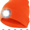 LIGHTHOUSE: Bonnet avec lampe frontale LED rechargeable. Orange^Velamp