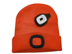 LIGHTHOUSE: Bonnet avec lampe frontale LED rechargeable. Orange^Velamp