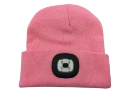 LIGHTHOUSE: Bonnet avec lampe frontale LED rechargeable. Rose-Velamp Clearance