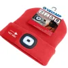 LIGHTHOUSE: Bonnet avec lampe frontale LED rechargeable. Rouge-Velamp New