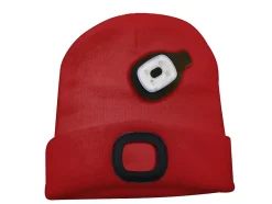 LIGHTHOUSE: Bonnet avec lampe frontale LED rechargeable. Rouge-Velamp New