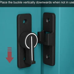 Loquet de porte coulissant lumineux à 90 degrés, avec 4 vis (noir)-Deko Online