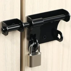 Loquet de porte extérieur, loquet de porte extérieur en acier inoxydable, noir-Deko Discount