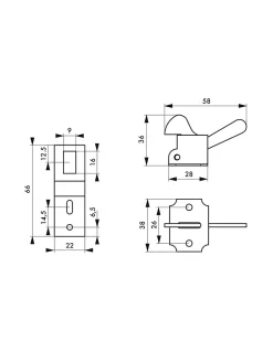 Loqueteau pour porte de placard et armoire, zingué --Thirard Sale