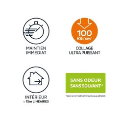 Lot 3 colle parquets Fixation Plinthes 310ml^Bostik Online