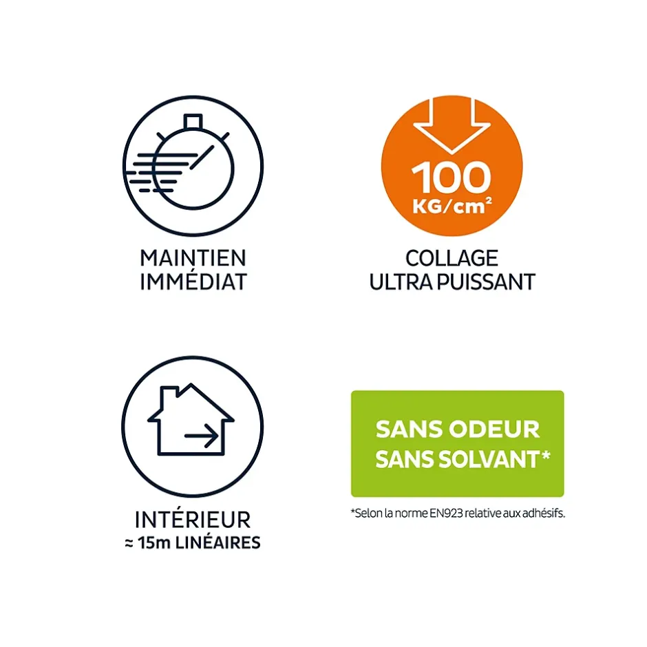 Lot 3 colle parquets Fixation Plinthes 310ml^Bostik Online