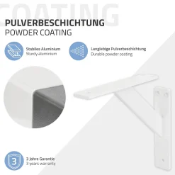 Lot 2 Equerres d'Etagere suspendue support mural en aluminium-Ml-Design New