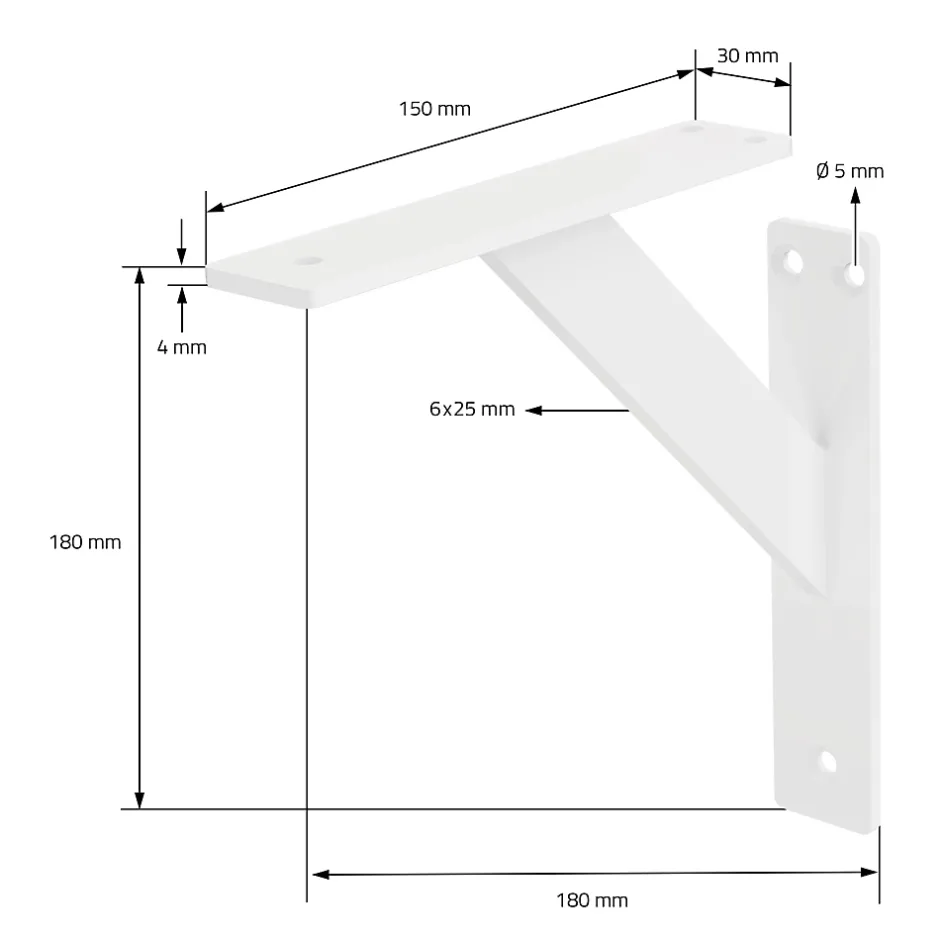 Lot 2 Equerres d'Etagere suspendue support mural en aluminium-Ml-Design New