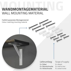 Lot 2 Equerres d'Etagere suspendue support mural en aluminium-Ml-Design New