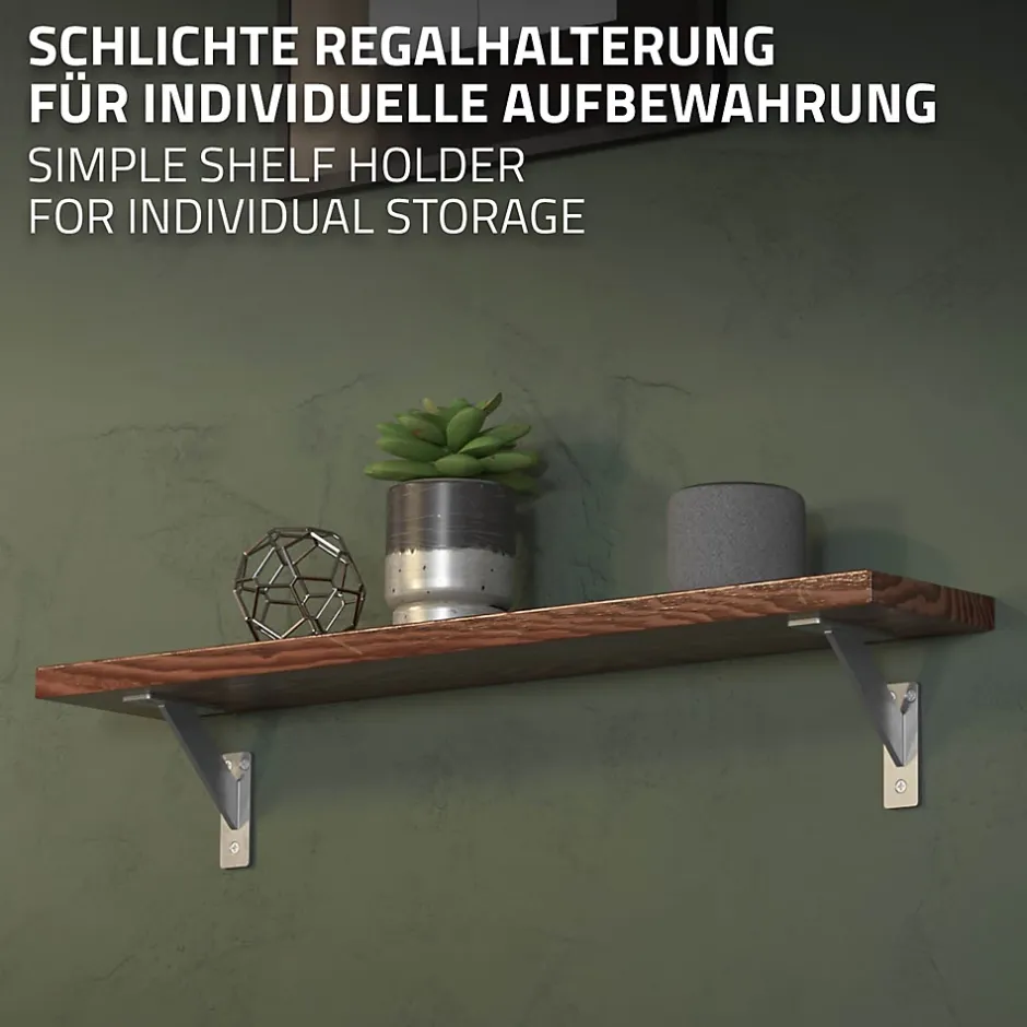 Lot 2 Equerres d'Etagere suspendue support mural en aluminium^Ml-Design