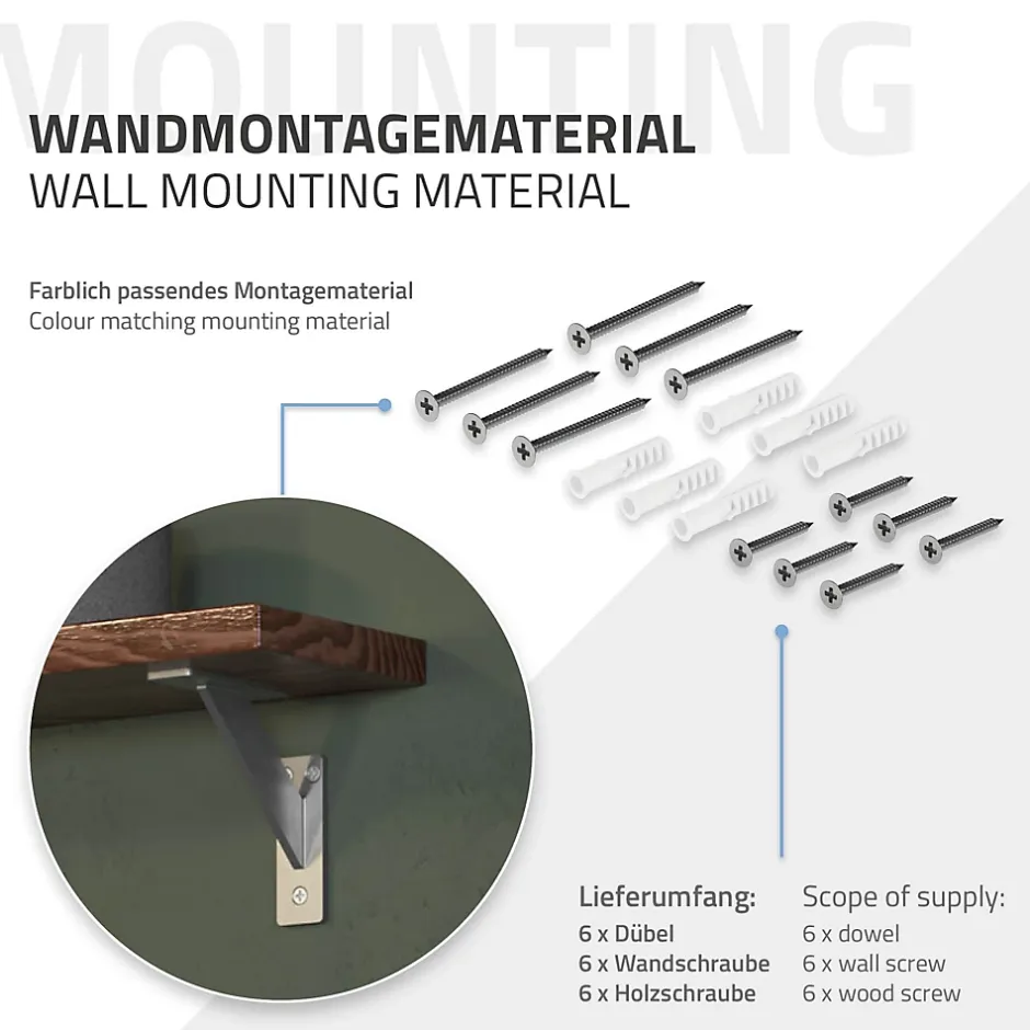 Lot 2 Equerres d'Etagere suspendue support mural en aluminium^Ml-Design