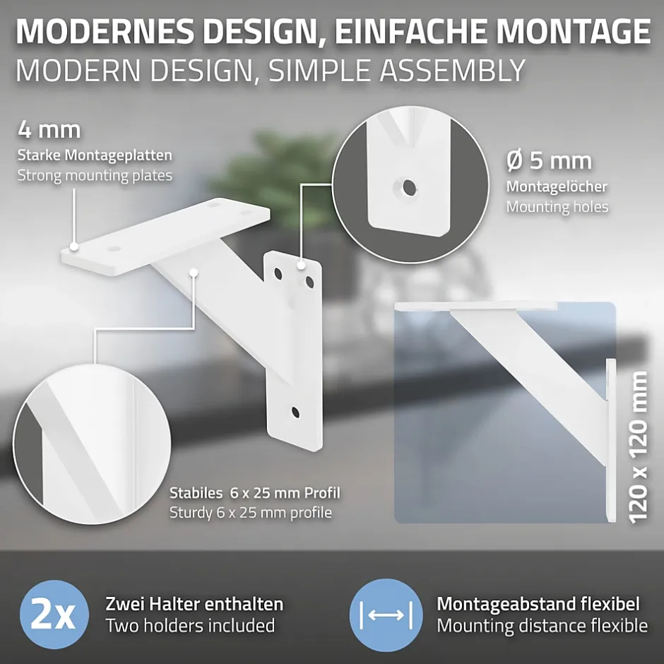Lot 2 Equerres d'Etagere suspendue support mural en aluminium-Ml-Design Sale
