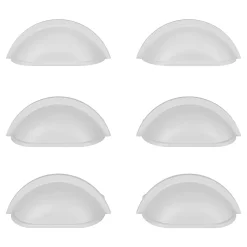 Lot 6 poignées de meuble demi-ronde Govlin mat blanc l.81mm x l.30mm x H. 30mm entraxe 64mm-GoodHome Best