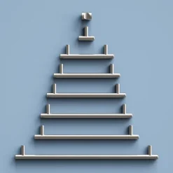 Lot 6 poignées de meuble en T Dizel acier effet nickel satin gris l.168mm x l.12mm x H. 35mm entraxe 128mm^GoodHome