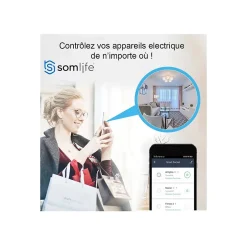 Lot 2 prises connectées application tuya smart life controle de consomation Compatible avec Alexa/Google Home-Somlife Clearance