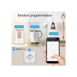 Lot 4 prises connectées application tuya smart life controle de consomation Compatible avec Alexa/Google Home-Somlife Best