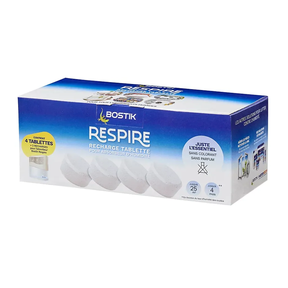 Lot 4 tablettes pour absorbeur d'humidité Respire Bostik 25m²^ New