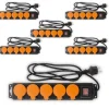Lot de 6 - Bloc étanche IP44 5 prises 16A 2P+T avec clapets et interrupteur - Câble HO5RRF 3G1mm² de 1,5m --Zenitech