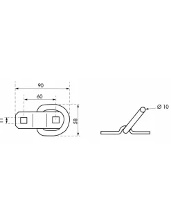 Lot de 2 anneaux d'arrimage, 10mm, zingué -^Thirard Online