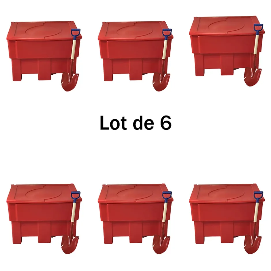 Lot de 6 bacs à sable 300l+ pelle^Plast'Up Rotomoulage Outlet