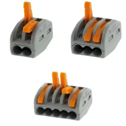 Lot de 20 bornes 2/3/5 entrées série 222 -^Wago Discount