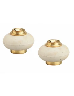 Lot de 2 butoirs à visser, fixation au sol, caoutchouc, diamètre 30x37mm, laiton --Thirard