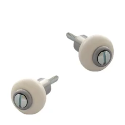 Lot de 2 butoirs acier gris et bague amortisseur blanche. Diamètre 30mm & hauteur 37mm. MADE IN FRANCE^Civic Industrie Outlet