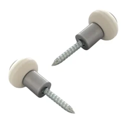 Lot de 2 butoirs acier gris et bague amortisseur blanche. Diamètre 30mm & hauteur 37mm. MADE IN FRANCE^Civic Industrie Outlet