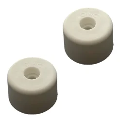 Lot de 2 butoirs de sol Maxigom MADE IN FRANCE en élastomère blanc. Diamètre 40mm et hauteur 25mm.-Civic Industrie Online