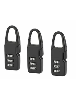 Lot de 2 Cadenas à combinaison Swish, 3 chiffres, intérieur, anse acier, 21mm, noir -^SP Online