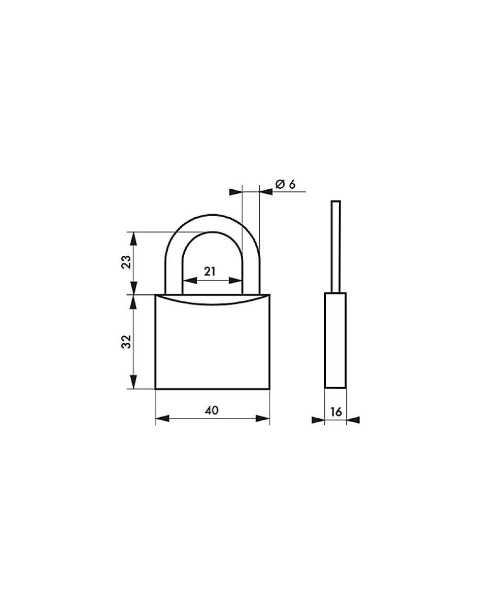 Lot de 2 cadenas TYPE 1, intérieur, 40mm, anse acier cémenté, 4 clés, s'entrouvrant --Thirard Sale