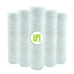 Lot de 5 Cartouches Bobinée Filtre à Eau Anti Sédiments 9 pouces 3/4 - 5 microns Compatibles Filtre 10 pouces-Toodo Discount