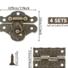 Lot de 4 charnières à loquet en bronze antique sculpté pour boîte à bijoux vintage, style rétro-Deko