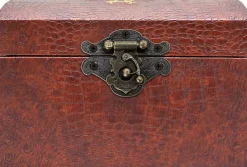 Lot de 4 charnières à loquet en bronze antique sculpté pour boîte à bijoux vintage, style rétro-Deko