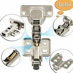 Lot de 8 charnières de porte d'armoire de cuisine en acier à 110 degrés, fermeture lente, clip de 35 mm^Deko Clearance