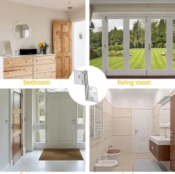 Lot de 2 charnières de porte battante en acier inoxydable, pliables et amovibles, avec vis, 75 x 30 mm-Deko Best