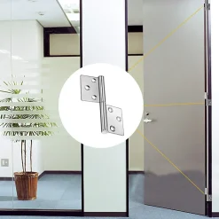 Lot de 2 charnières de porte battante en acier inoxydable, pliables et amovibles, avec vis, 75 x 30 mm-Deko Best