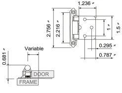 Lot de 8 charnières métalliques noires, épaisseur 1,5 mm, pour porte d'armoire, avec 40 vis^Deko New