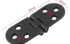 Lot de 12 charnières pliantes en alliage de zinc à bord rond pour table pliante, armoire, porte, meubles, noir^Deko Outlet