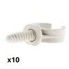Lot de 10 clips avec chevilles diamètre 25mm - Gris --Zenitech New