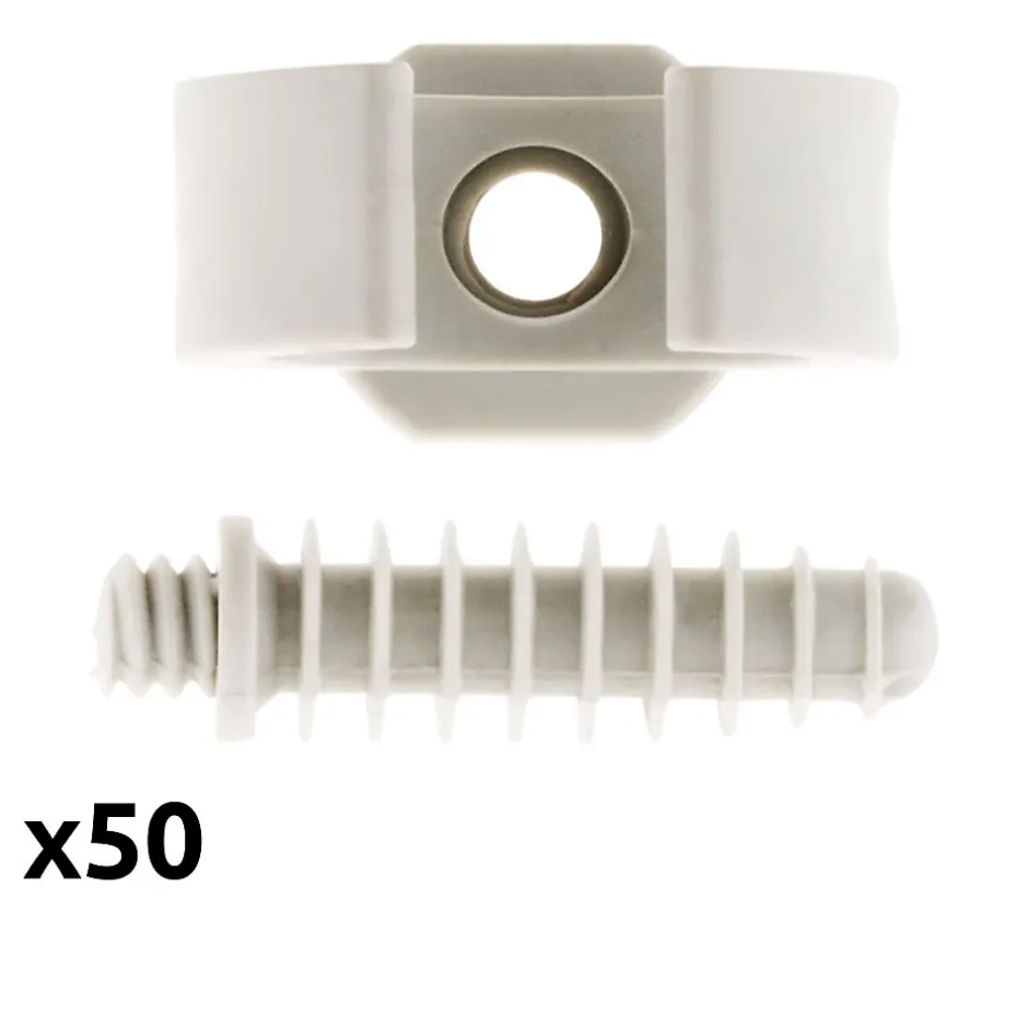 Lot de 50 clips avec chevilles diamètre 20mm - Gris --Zenitech Clearance