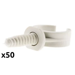 Lot de 50 clips avec chevilles diamètre 20mm - Gris --Zenitech Clearance